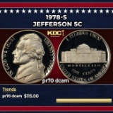 1978-s Proof Jefferson Nickel 5c pr70 dcam SEGS