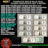 Complete 1935 $1 Blue Seal Silver Certificate Set, 9 Notes 1935-1935H, Including Rare Double Date No