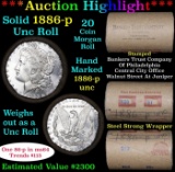 Full solid date 1886-p Uncirculated Morgan silver dollar roll, 20 coins