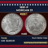 1891-p Morgan Dollar $1 Grades ms65 SEGS