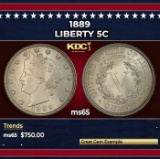 1889 Liberty Nickel 5c Grades ms65