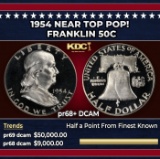 1954 Proof Franklin Half Dollar Near Top Pop! 50c pr68+ DCAM SEGS