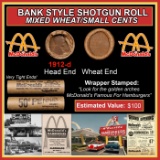 Lincoln Wheat Cent 1c Mixed Roll Orig Brandt McDonalds Wrapper, 1912-d end, Wheat other end