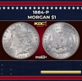 1884-p Morgan Dollar $1 Grades ms63+