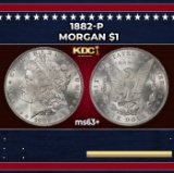 1882-p Morgan Dollar $1 Grades ms63+