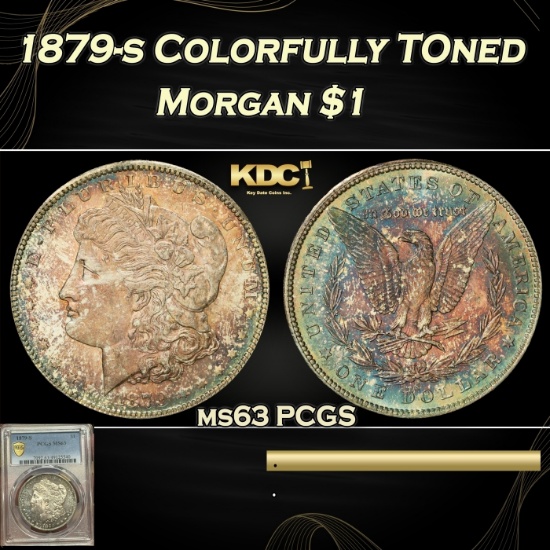 PCGS 1879-s Morgan Dollar Colorfully Toned $1 ms63 PCGS