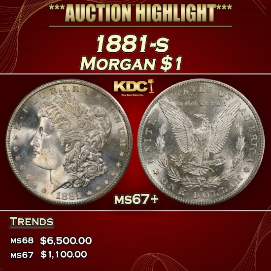 1881-s Morgan Dollar $1 ms67+ SEGS