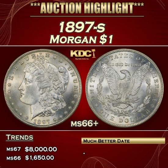 1897-s Morgan Dollar $1 ms66+ SEGS