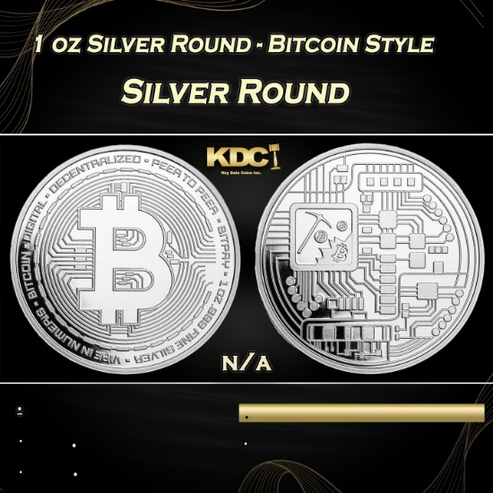 1 oz Silver Round - Bitcoin Style