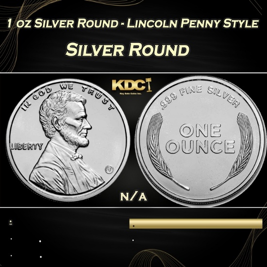 1 oz Silver Round - Lincoln Penny Style