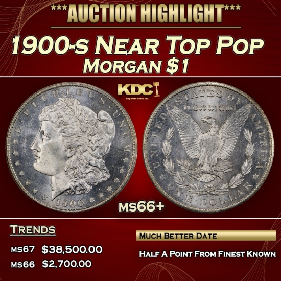 1900-s Morgan Dollar Near Top Pop $1 ms66+ SEGS
