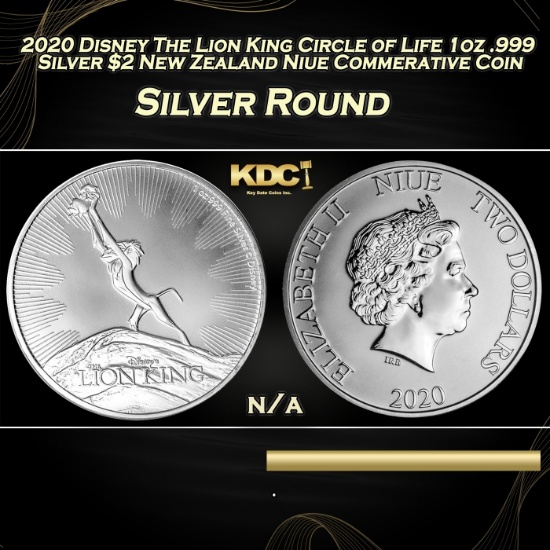 2020 Disney The Lion King Circle of Life 1oz .999 Silver $2 New Zealand Niue Commerative Coin Grades