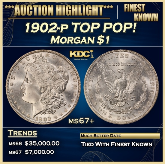 1902-p Morgan Dollar TOP POP! $1 ms67+ SEGS