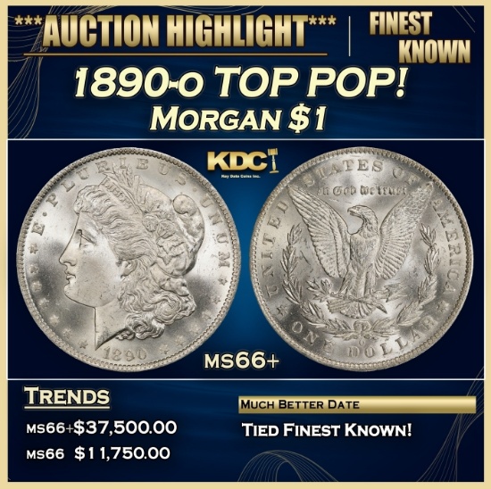 1890-o Morgan Dollar TOP POP! $1 Grades ms66+
