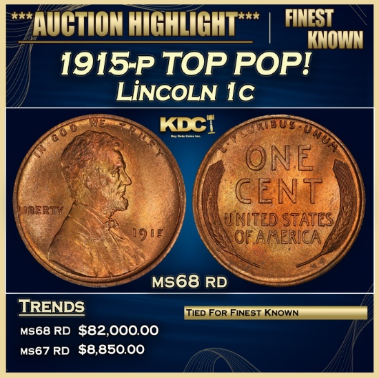 1915-p Lincoln Cent TOP POP! 1c ms68 rd SEGS