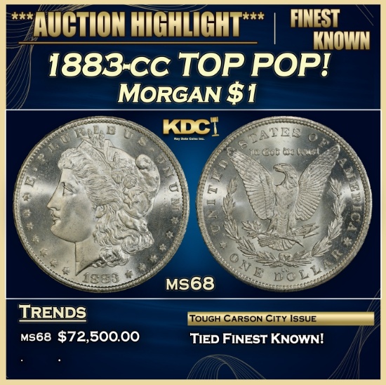 1883-cc Morgan Dollar TOP POP! $1 ms68 SEGS