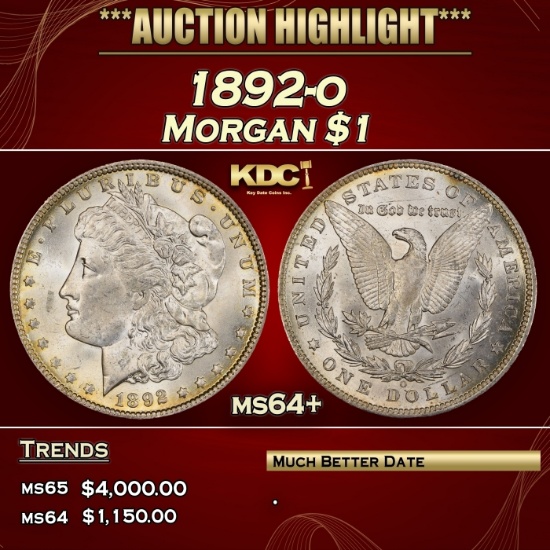 1892-o Morgan Dollar $1 ms64+ SEGS