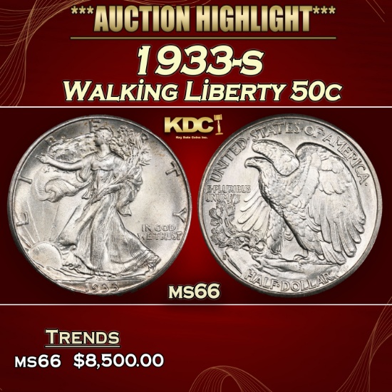 1933-s Walking Liberty Half Dollar 50c ms66 SEGS