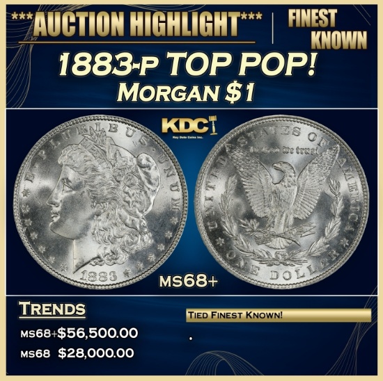 1883-p Morgan Dollar TOP POP! $1 ms68+ SEGS