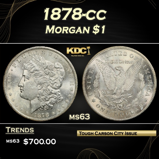 1878-cc Morgan Dollar $1 Grades ms63