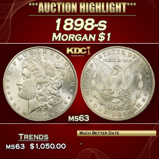1898-s Morgan Dollar $1 ms63 USCG