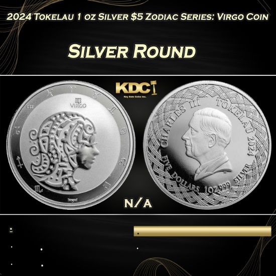 2024 Tokelau 1 oz Silver $5 Zodiac Series: Virgo Coin