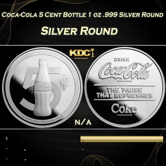 Coca-Cola 5 Cent Bottle 1 oz .999 Silver Round