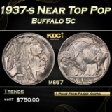 1937-s Buffalo Nickel Near Top Pop 5c ms67 SEGS