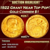 1922 Grant Gold Commem Dollar Near Top Pop! 1 ms67+ SEGS