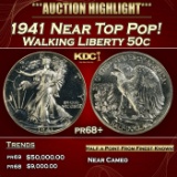 1941 Proof Walking Liberty Half Dollar Near Top Pop! 50c pr68+ SEGS
