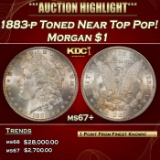 1883-p Morgan Dollar Toned Near Top Pop! $1 ms67+ SEGS