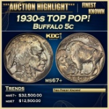1930-s Buffalo Nickel TOP POP! 5c ms67+ SEGS