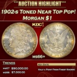 1902-s Morgan Dollar Toned Near Top Pop! $1 ms66+ SEGS