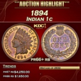1894 Proof Indian Cent 1c pr66+ rb SEGS