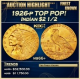 1926-p Gold Indian Quarter Eagle TOP POP! $2 1/2 ms66+ USCG