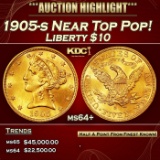 1905-s Gold Liberty Eagle Near Top Pop! $10 ms64+ SEGS
