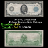 1914 $50 Green Seal Federal Reserve Note Grades xf Chicago