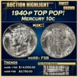 1940-p Mercury Dime TOP POP! 10c ms68+ FSB SEGS