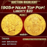 1905-p Gold Liberty Double Eagle Near Top Pop! $20 ms64+ SEGS