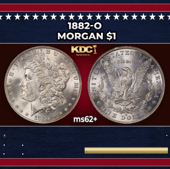 1882-o Morgan Dollar $1 Grades ms62+
