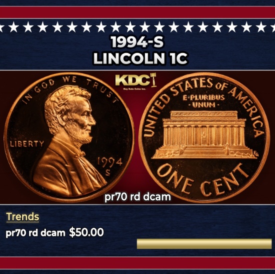 1994-s Proof Lincoln Cent 1c pr70 rd dcam SEGS