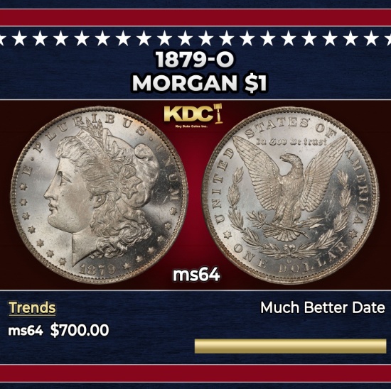 1879-o Morgan Dollar $1 Grades ms64