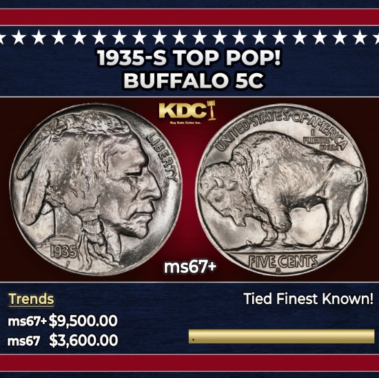1935-s Buffalo Nickel TOP POP! 5c ms67+ SEGS