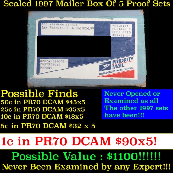 Original sealed box 5- 1997 United States Mint Proof Sets