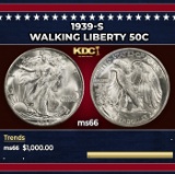 1939-s Walking Liberty Half Dollar 50c ms66 SEGS