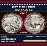 1937-p Buffalo Nickel TOP POP! 5c ms68+ SEGS