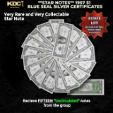 15x **STAR NOTES** 1957 $1 Blue Seal Silver Certificates Grades CU