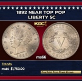 1892 Liberty Nickel Near Top Pop 5c ms66 SEGS