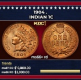 1904 Indian Cent . 1c ms66+ rd SEGS