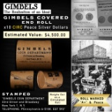 AE- Rare A+ Level GIMBLES 10 Coin Peace Circ Dollar $1 Roll